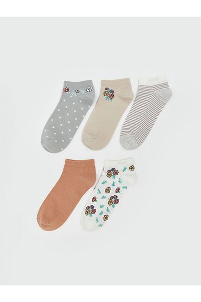 LC Waikiki New Season Floral Women's Booties Socks 5 Pack - S58947Z8