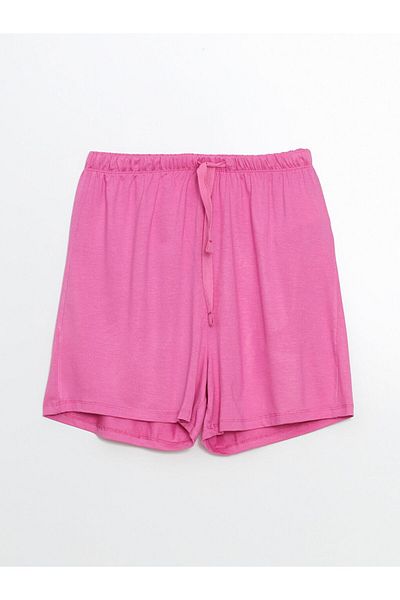 LC Waikiki Rosa Damen-Shorts mit elastischem Bund und Pyjamahose