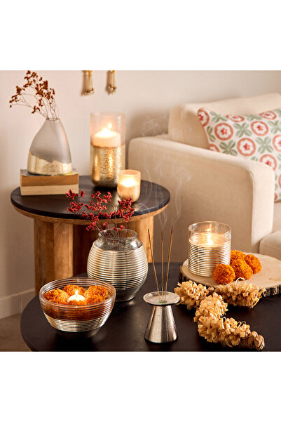 erorex Erton Etched Glass Vase - 16x16x18 cm