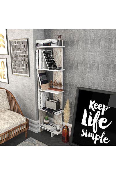 erorex Alfa 5-Tier Corner Bookcase
