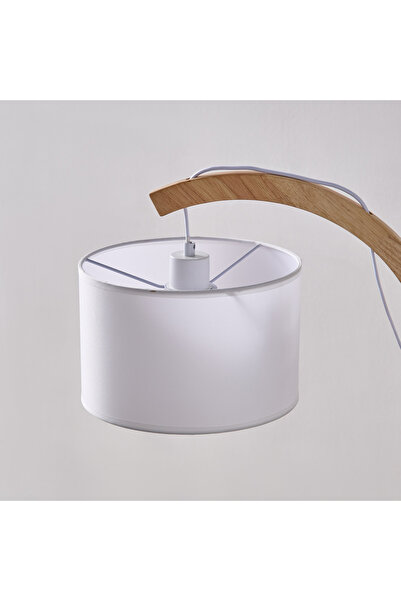 erorex Tyler Metal and Wooden Table Lamp with Fabric Shade - 22x43.5x62.5 cm