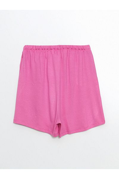 LC Waikiki Rosa Damen-Shorts mit elastischem Bund und Pyjamahose