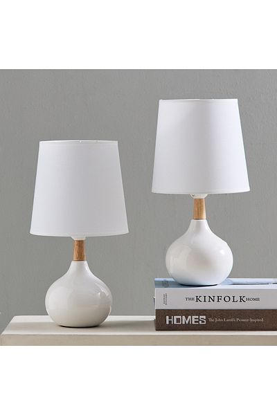erorex Ashra 2-Piece Ceramic Table Lamp Set - 19x19x40 cm