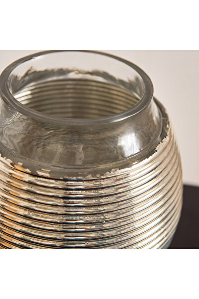 erorex Erton Etched Glass Vase - 16x16x18 cm