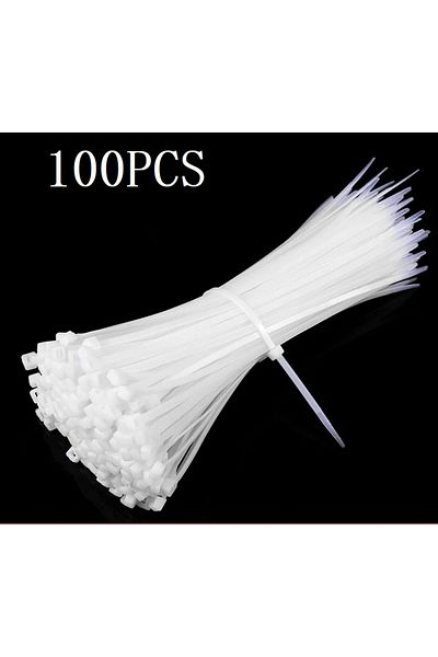 Choice Tie 3x100mm 100pcs 100pcs Self-locking Plastic Nylon Tie White Zip Wraps Strap Nylon Cable Tie Set 3