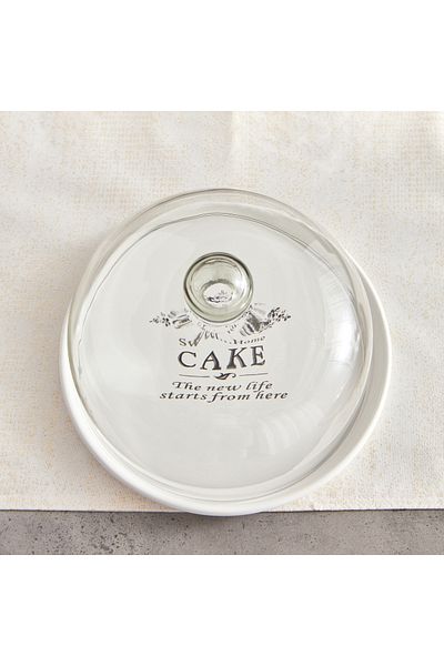 erorex Sweet Home Cake Plate with Lid - 25.5 cm