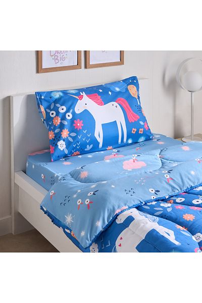 erorex Ivy Meadows Unicorn 2-Piece Single Microfibre Comforter Set - 135x220 cm