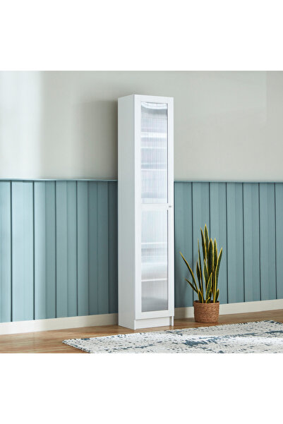 Home Box وحدة تخزين كتب متعددة الأغراض مكونة من 6 طبقات مع باب من الأكريليك م...