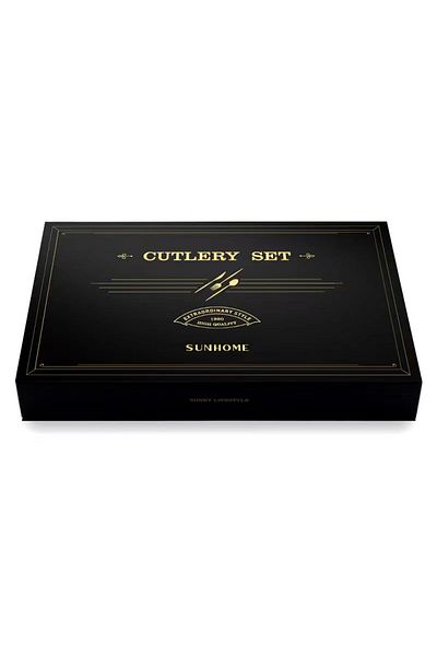 Sunhome 24-Piece Stainless Steel Cutlery Set Gold