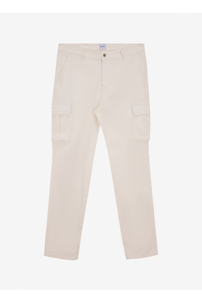 Mustang Normal Paça Beyaz Erkek Kargo Pantolon M5SM-PNT1190