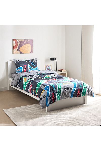 erorex Tom 2-Piece Gearhead Cars Single Microfibre Comforter Set - 135x220 cm