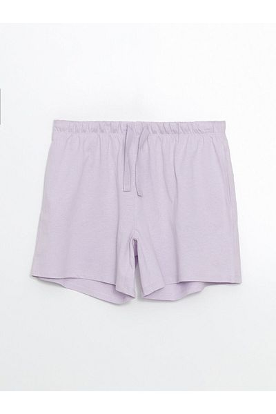 LC Waikiki LCW DREAM Turcoaz Talie elastică cu model Pantaloni scurți pentru femei Pijama Bottom 2'li