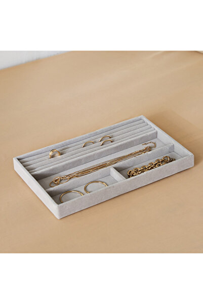 Generic Velour 4-Compartment Jewellery Tray