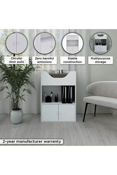 erorex Vanilla Cody 2-Door Kids Cabinet Bookcase