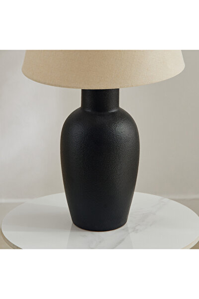 erorex Marbella Ceramic Table Lamp with Linen Shade - 52 cm