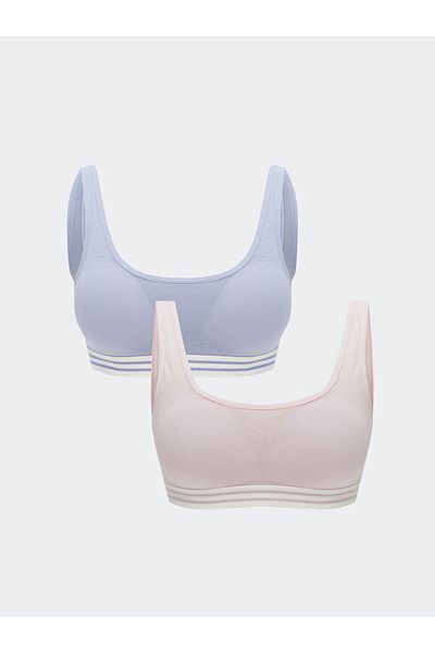 LC Waikiki Lcw Young Lilac Underwire Free Bustier with Removable Pads 2 Pack