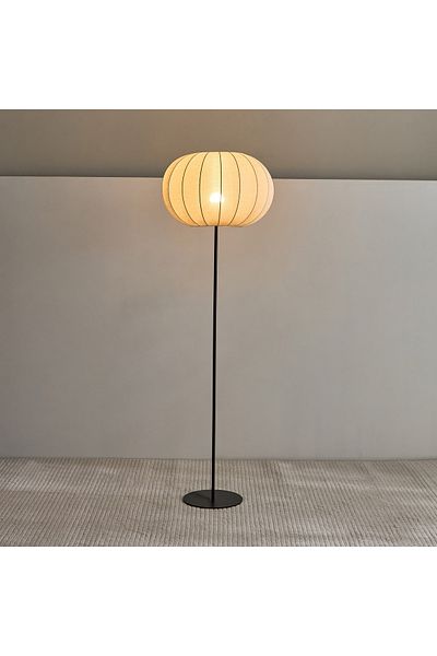 erorex Collett E27 Metal Floor Lamp with Fabric Shade - 40x40x125 cm