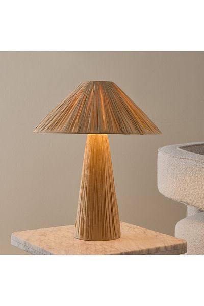 erorex Nash Raffia Table Lamp Base and Shade - 38x46 cm