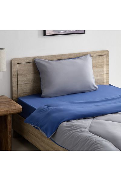 erorex Derby 2-Piece Reversible Microfiber Single Comforter Set - 135x220 cm