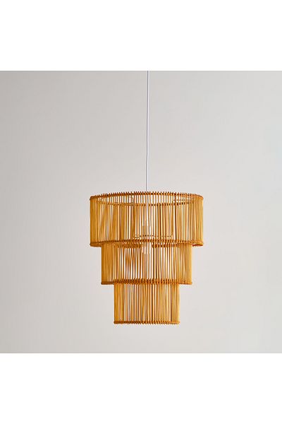 erorex Naturel Bamboo Pendant Ceiling Lamp with Cable - 45x19.2x50 cm