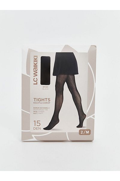 LC Waikiki Lcw Dream Black 15 Denier Matte Patterned Women's Pantyhose