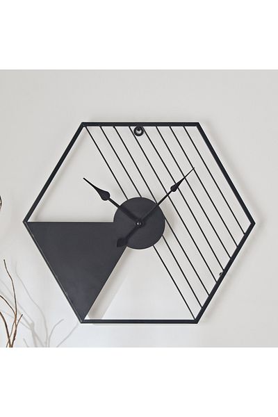 erorex Sonet Geometric Metal Wall Clock - 45x39x4.5 cm