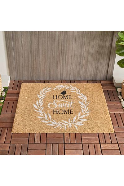 erorex Sweet Home Printed Coir Doormat with PVC Back- 60x90 cm