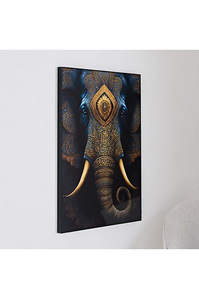 erorex Ersel Elephant Face Framed Picture - 50x70x25 cm