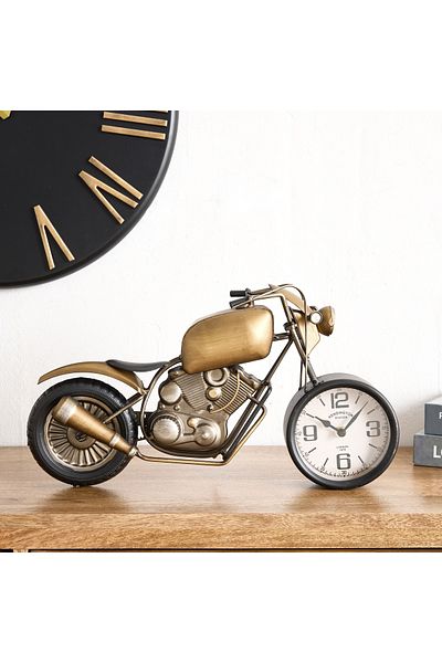 erorex Emir Metal Motorcycle Table Clock - 44x13.5x23 cm