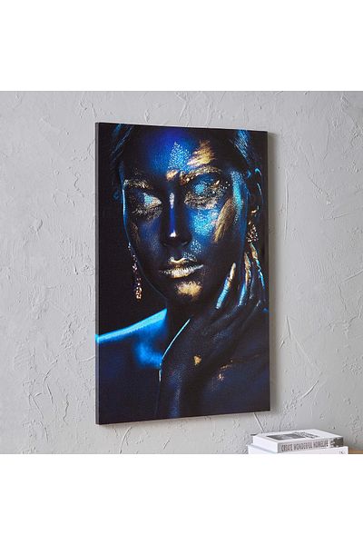 erorex Walmer Glow in the Dark Glitter Printing Framed Wall Art - 60x2.5x90 cm