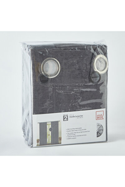 erorex Stella 2-Piece Extra Long Chenille Curtain Set - 140x300 cm