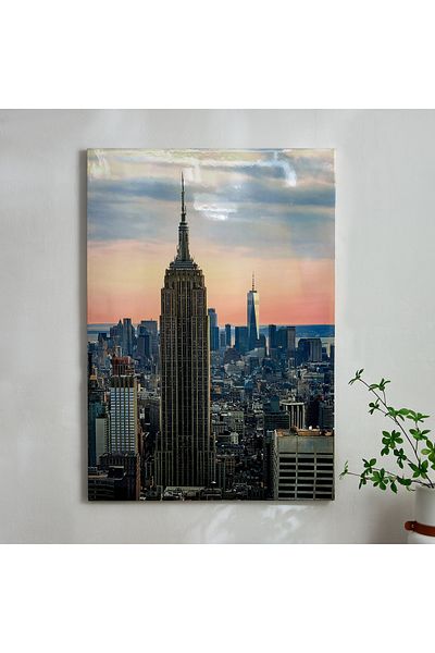 erorex Nairobi Tower Hand Painting Gloss Wall Art - 100x2.5x70 cm