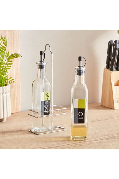 erorex Essential Vinegar and Oil Bottle Set with Stand
