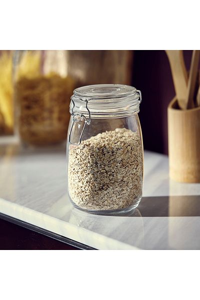 erorex Atlanta Glass Canister with Metal Clip - 900 ml