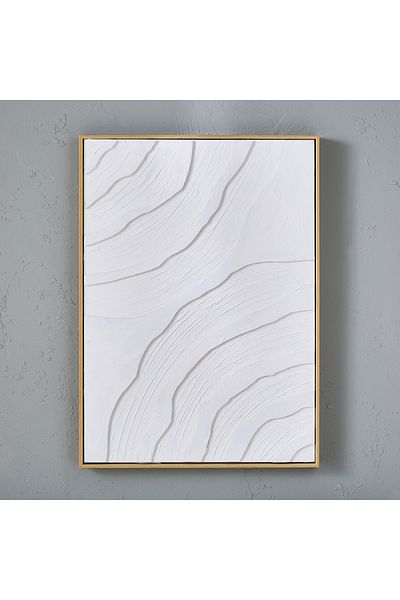 erorex Walmer Natural Framed 3D Sculpture Hand Painted Wall Art - 52x4.5x72 cm