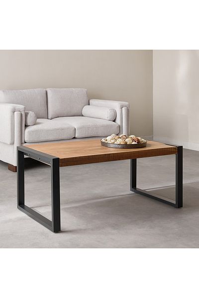erorex Rustic Solid Wood Top Coffee Table
