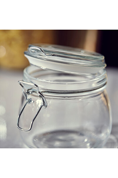 erorex Atlanta Glass Canister with Metal Clip - 450 ml