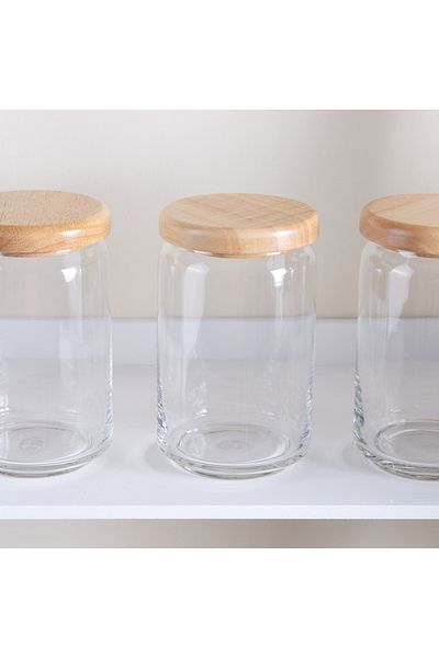 erorex Ocean Pop Jar with Wooden Lid - Set of 6