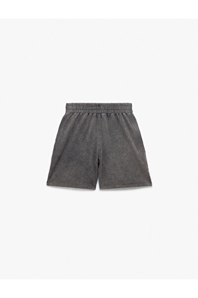 Koton Cep Detaylı Beli Lastikli Yıkamalı Mini Şort