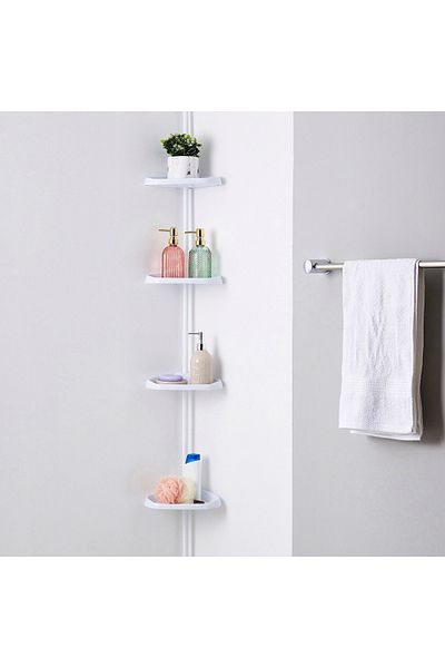 erorex Sanity Telescopic Extendable Shower Rack with 4-Baskets
