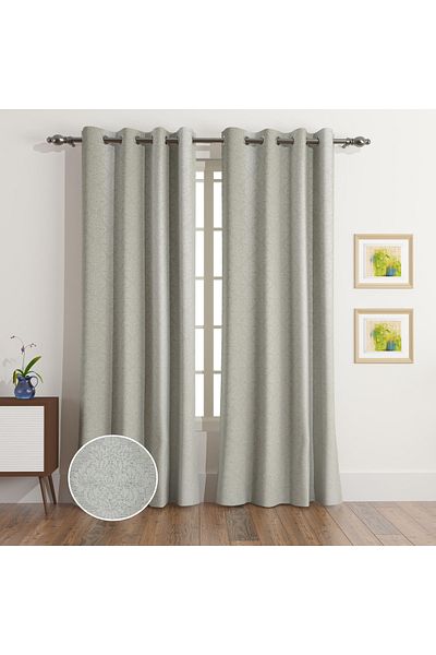 erorex Artisan 2-Piece Damask Jacquard Extra Long Curtain Set - 135x300 cm