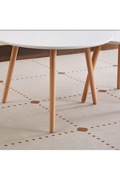 erorex Toto 2-Piece Coffee Table Set with Solid Wood Legs