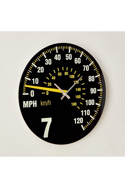 erorex Fero Speedometer Clock with Tinted Glass - 38x4.5x38 cm