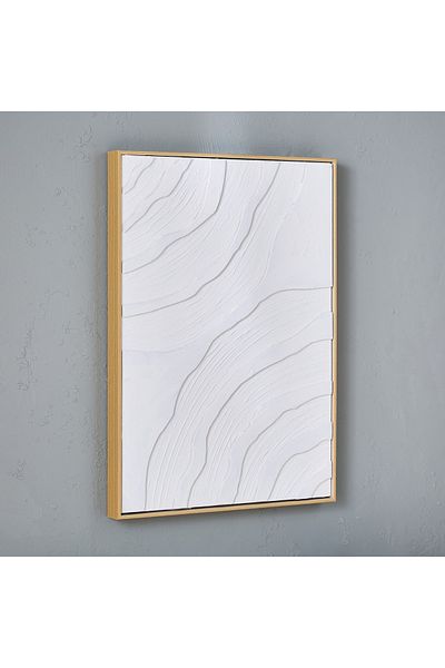 erorex Walmer Natural Framed 3D Sculpture Hand Painted Wall Art - 52x4.5x72 cm