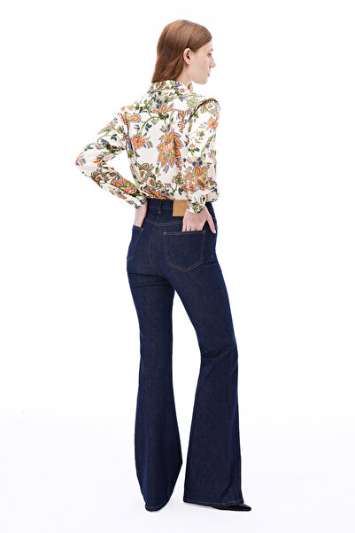 Perspective Sahras Άνετη εφαρμογή με μοτίβο λουλουδιών Πουκάμισο με χαμηλό μανίκι Πολύχρωμο πουκάμισο