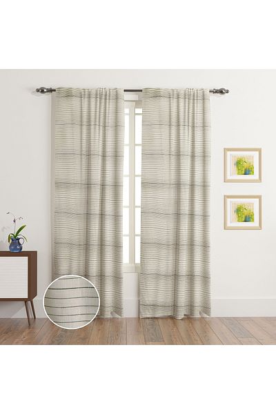 erorex Cardiff 2-Piece Lined Curtain Pair with Back Tab and Rod Pocket - 140x300 cm