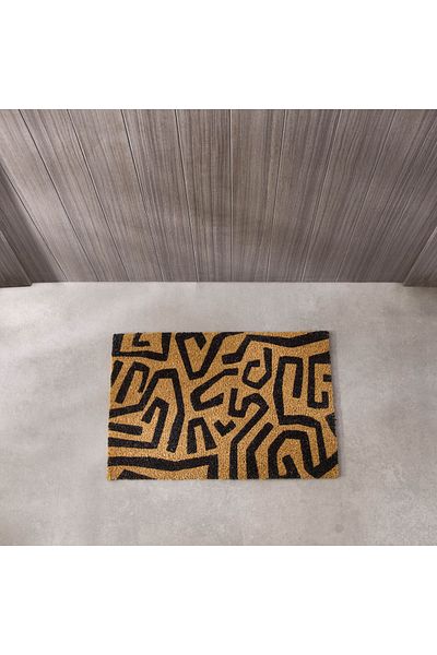 erorex Curves Printed Coir Doormat with PVC Back - 40x60 cm