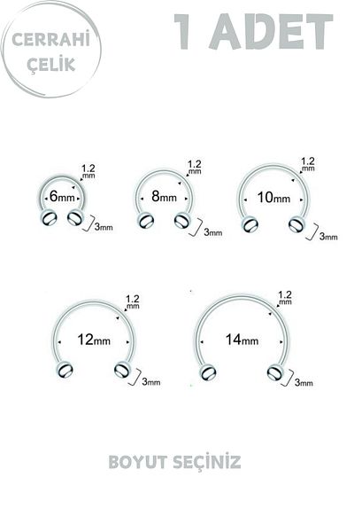 Blisse Piercing Unisex 316L Surgical Steel Septum Tragus Helix Piercing