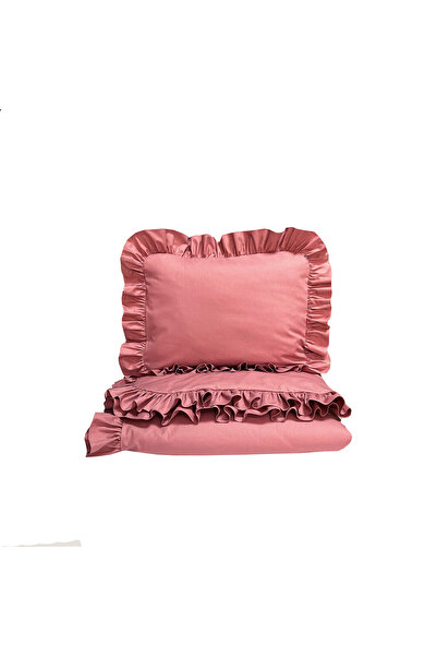 MundoLindo Set cuvertură pilota cu volane Dusty Rose Single 2 bucăți 160 X 22...