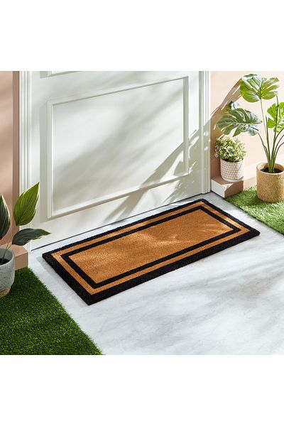 erorex Frame Printed PVC Back Coir Doormat - 45x100 cm
